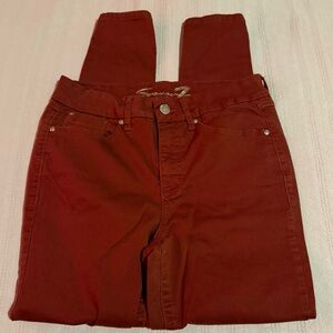 Seven7 Women's Tummyless High Rise ‘Fired Brick’ Red Jeans